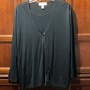 Frazier Lawrence Black Women's layered size 3X top